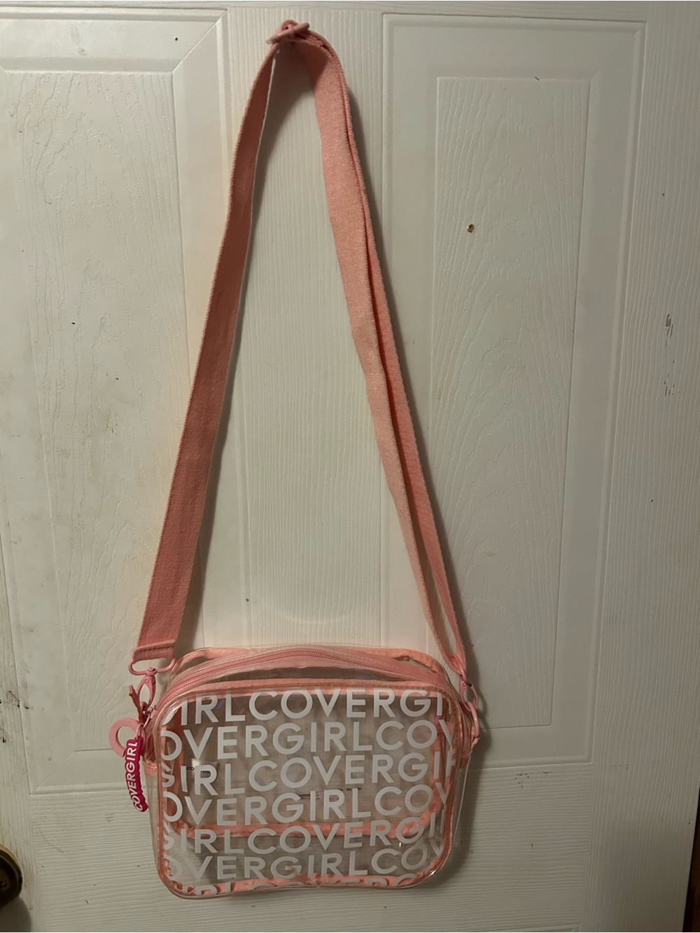 Covergirl pink and clear crossbody purse